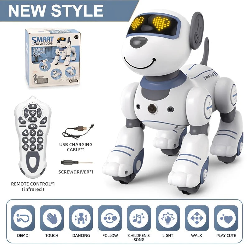 Intelligent Remote Control Robot Dog, Electronic Voice Command Programmable, Touch-sense, Music Song, . 🎄🎄🎄 For Children Christmas Gifts 🎄🎄🎄