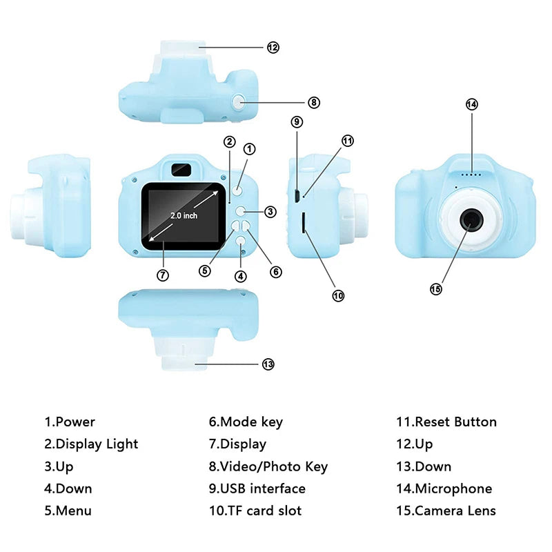 Mini Children Camera X2 Digital Vintage Camera Educational Toys Kids Projection Video Camera Outdoor Photography Toy Gifts