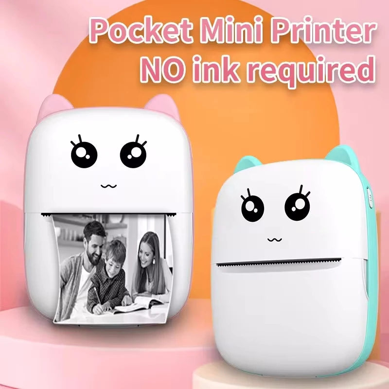 Mini Photo Printer Cats wireless Bluetooth Android iOS. Kids Camera HD Digital (Photos, Videos, Selfie) 🎄🎄🎄 For Children Christmas Gifts 🎄🎄🎄